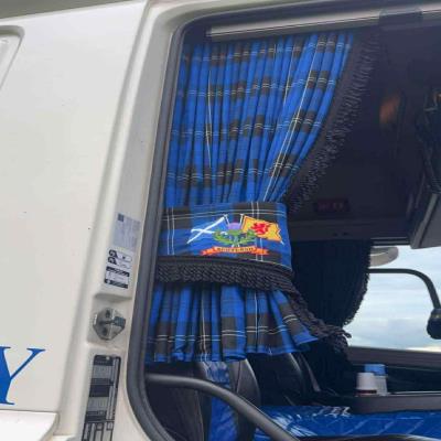 Tartan Truck Curtains - Cab and Bunk Whiterig Truck Curtains