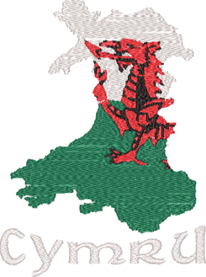 Cymru Dragon in Wales Flag