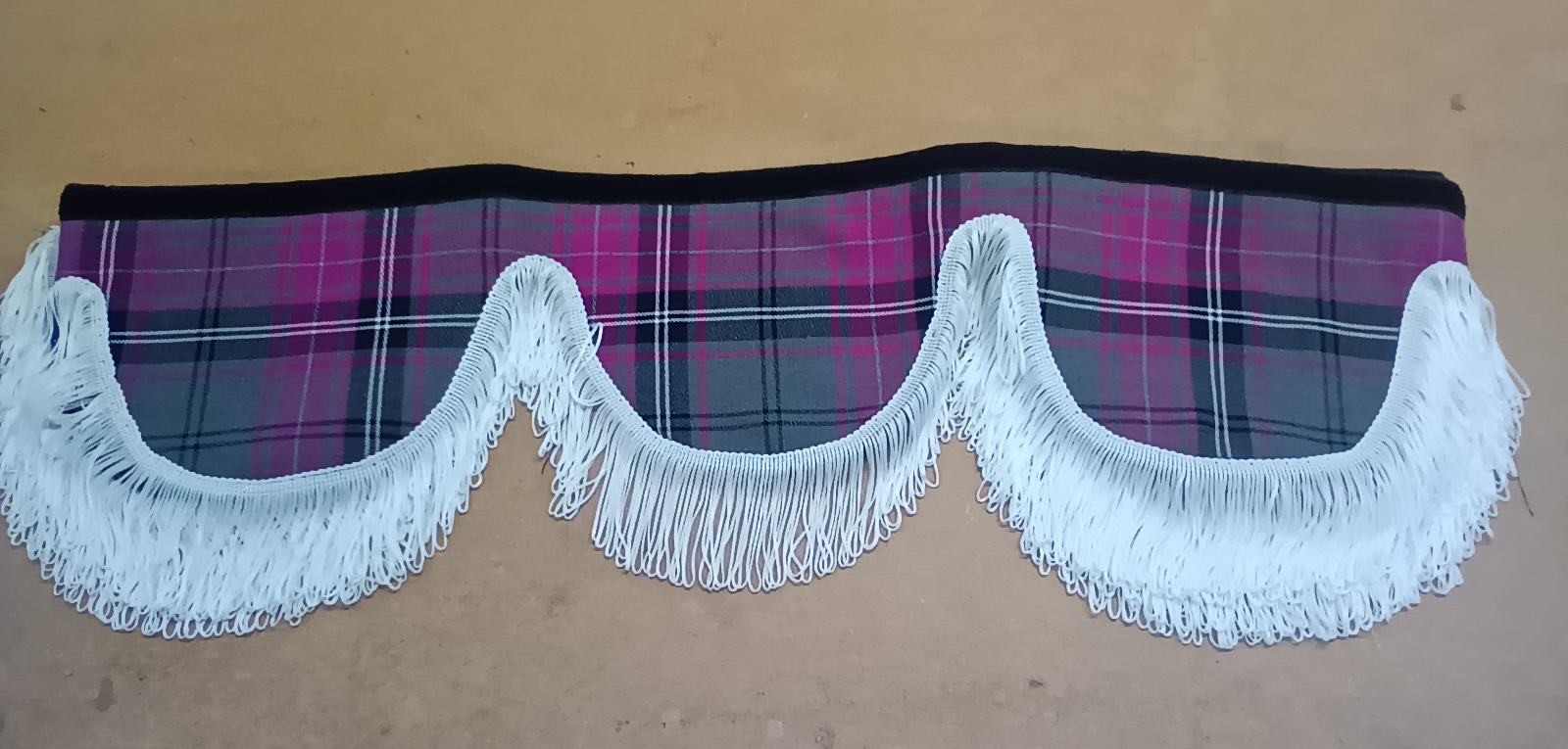 Short Description for Pink Tartan With White Whiterig Truck Curtains