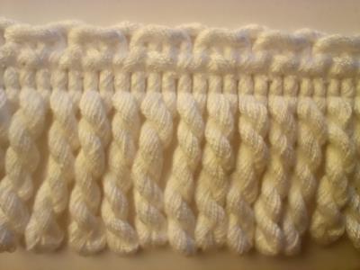 Thick White Bullion Trim Whiterig Truck Curtains