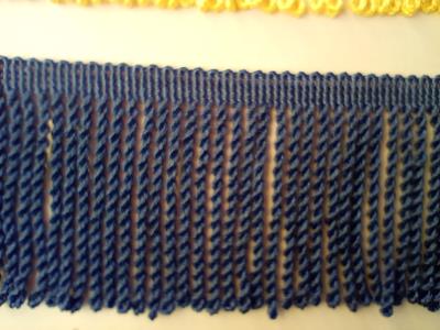 Medium Blue Bullion Trim Whiterig Truck Curtains